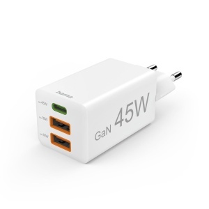 Incarcator rapid Hama, 45W, USB-C si USB-A, alb