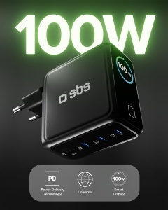 Incarcator rapid SBS Pulse Power 100W USB-C, 4 porturi, tehnologie GaN - Img 2