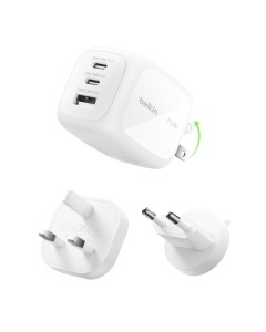 Incarcator USB-C Belkin 70W, 3 Porturi, Alb - Img 1