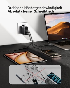 Incarcator USB C INIU 100W, 3-Port, Compact, cu Cablu Inclus - Img 2