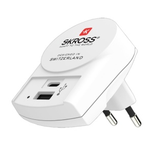 Incarcator USB SKROSS cu 2 porturi, 27W, pentru acasa si calatorii