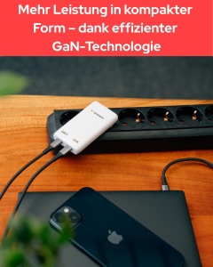 Incarcator Verbatim FoldnGo 65W GaN, 2x USB-C, Alb, Compact - Img 6