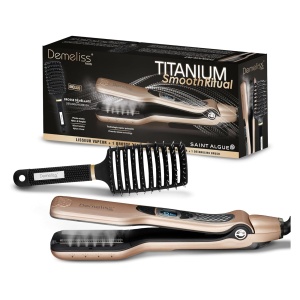 Indreptator de par Demeliss Saint Algue Titanium Smooth Ritual, 40 ml, cu perie de descurcare