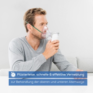 Inhalator Beurer IH 55, nebulizator cu plasa cu tehnologie cu membrana oscilanta, functioneaza cu baterii si silentios, functie de autocuratare, pentru tratarea cailor respiratorii superioare si inferioare, timp scurt de inhalare - Img 2