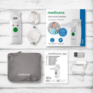 Inhalator medisana IN 525 pentru deplasare, inhalator mobil cu mustiuc si masca pentru adulti si copii, inhalator nebulizator pentru raceli sau astm cu accesorii suplimentare - Img 7