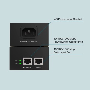 Injektor PoE TP-Link TL-POE170S, 2 Porturi Gigabit, 60W, Negru - Img 3