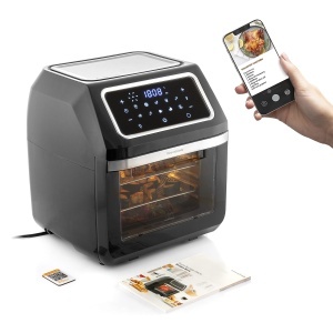 InnovaGoodsr Air Fryer 12L airfryer 1800W cu 100 retete in DE Friteuza cu aer cald cu 8 accesorii 10 programe touch screen cronometru cuptor cu convec