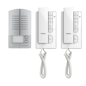 Interfon audio BTICINO LINEA 2000 cu 2 statii, metalic, cu LED-uri