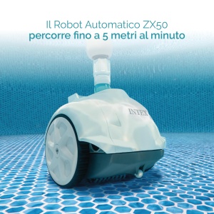 Intex 28007EX - Robot automat de curatare a piscinelor ZX50, pentru pompe de filtrare de la 3400-5600 l/h, pentru piscine de pana la 488 cm, plastic, alb - Img 3