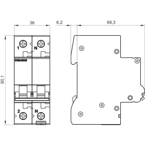 Intrerupator miniatural Siemens 5SL6540-7, 1-polig, 40A, 400V AC, 6kA - Img 4