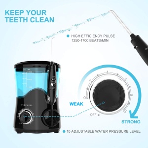 Irigator bucal TUREWELL 600 ml 10 trepte de presiune 8 duze multifunctionale Negru - Img 4