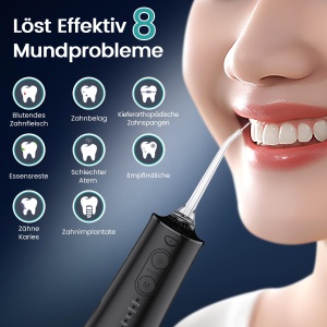 Irigator bucal Vimmk, 300 ml, 5 moduri, 8 accesorii, IPX7, Negru - Img 8