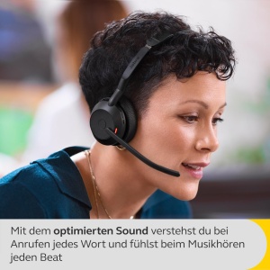 Jabra Evolve2 55 - Casti stereo fara fir cu statie de incarcare Air Comfort - Microfoane cu anulare a zgomotului si ANC - Certificat MS Teams, compatibil cu alte platforme - Negru - Img 6
