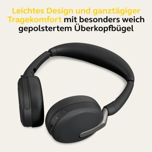 Jabra Evolve2 65 Flex - Casti Bluetooth stereo fara fir cu tehnologie Jabra ClearVoice Noise Cancelling si ANC hibrid - Certificat pentru MS Teams - Negru - Img 2