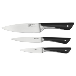 Jamie Oliver by Tefal K267S3 Set de cutite din 3 piese, cutit de bucatar, cutit utilitar, cutit de curatat, performanta ridicata de taiere, design inconfundabil, lame rezistente, otel inoxidabil, negru - Img 2