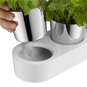 Jardiniera cu sistem de irigare WMF Gourmet, 3 piese, 36x12,5x12,5 cm, alba - Img 4