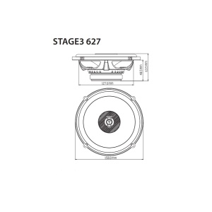 JBL Stage3 627 Set de difuzoare auto cu 2 cai de la Harman Kardon - cutii de difuzoare auto de 225 wati 16 - 17 cm, negru - Img 6