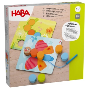 Joc de Fadere HABA 2012248001 - 20 Piese din Lemn, 4 Carti cu Motive