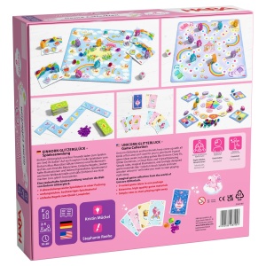 Joc de societate HABA Einhorn Glitzergluck, 9 jocuri pentru 2-4 copii, reguli simple - Img 9