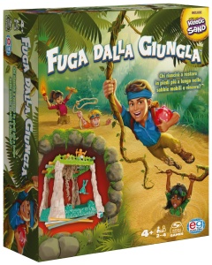 Joc de societate Spin Master Fuga din Djungla pentru 2-4 jucatori, cu nisip cinetic, pentru copii de 5 ani