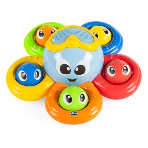 Jucarie baie copii Chicco Oktopus multicolora 6-36 luni cu efect de ploaie si pesti stropitori