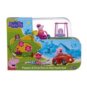 Jucarie de pista Peppa Pig Whizz Around - Swing Sway Evie, design colorat, accesoriu inclus