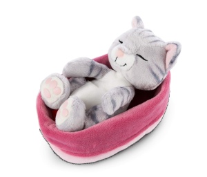 Jucarie de plus NICI 47144 Pisica in cosulet roz-lila 16 cm