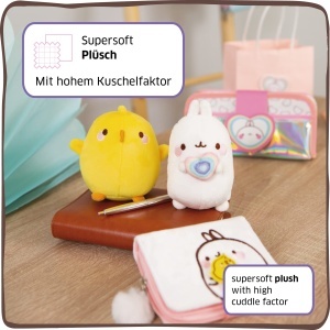 Jucarie de plus NICI Molang Piu Piu 12 cm, Galben, Super moale, Ideal pentru cadou - Img 8