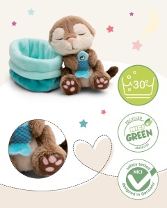 Jucarie de plus NICI Otter 61582 12 cm gri material reciclat cu pestisor - Img 3