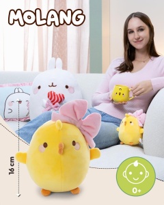 Jucarie de plus NICI Piu Piu 16cm cu fundita, galbena, moale si durabila - Img 2