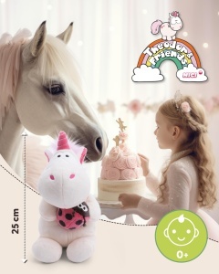 Jucarie de Plus NICI Theodor 25cm Alb cu Buburuza Material Eco din PET Reciclat - Img 3