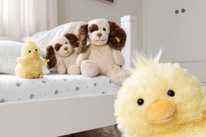 Jucarie de plus Steiff Pipsy - 14 cm, galben, din material moale, pentru bebelusi - Img 5