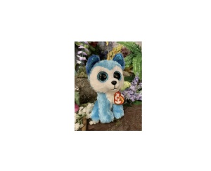 Jucarie de plus TY Beanie Boos Prince Husky - Culoare gri, ochi mari, pentru copii - Img 2