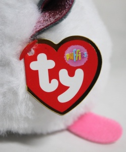 Jucarie din plus Ty Muffin Pisica Beanie Balls - Minge pufoasa, ochi stralucitori - Img 4