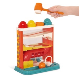 Jucarie interactiva cu bile si ciocan B. toys Whacky Ball, multicolor, pentru copii 12 luni - Img 2