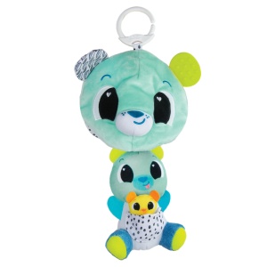 Jucarie multifunctionala Lamaze 3-in-1 Clip Go Bear albastru pentru copii 0-24 luni