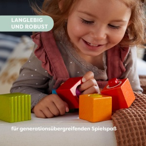 Jucarie muzicala HABA Entdeckerbausteine Klangspa - 6 blocuri din lemn, pentru bebelusi - Img 6