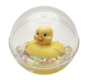 Jucarie pentru baie Fisher-Price Entchenball, 3 luni, cu confetti, galben - Img 6