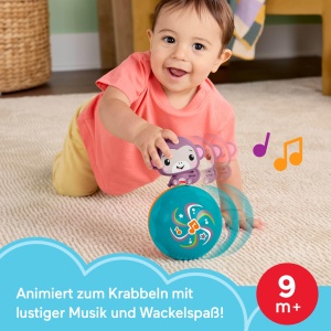 Jucarie pentru bebelusi Fisher-Price JLB95, Minge muzicala, Lila, Activitate - Img 3