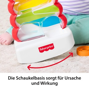 Jucarie pentru bebelusi Fisher-Price Pyramida cu Ringi Colorati, 5 Ringi, Activitate Cauza-Efect - Img 5