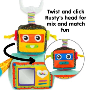 Jucarie pentru bebelusi Lamaze Rusty Robot LC27089 clip-on stimulare senzoriala - Img 3