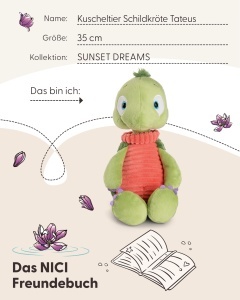 Jucarie Plus NICI Turtle Tateus 35cm - Materiale Reutilizate Design Realist - Img 5