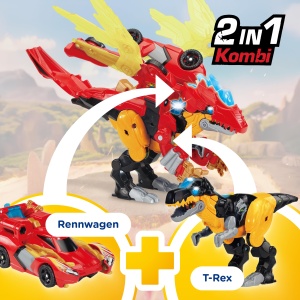 Jucarie Transformabila VTech Switch and Go Dinos Combo Mega Drache 2-in-1, 3-8 ani - Img 2