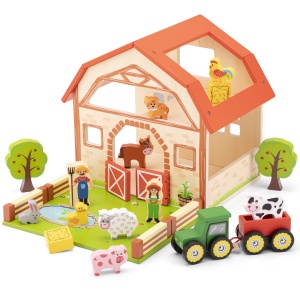 Jucarii clasice noi - 10850 - Set de joc ferma - lemn