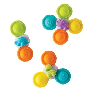 Jucarii de baie Infantino Pop-Spinner din silicon, 3 bucati, multicolore