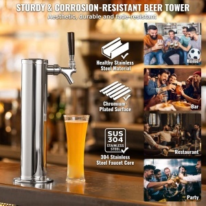 Kegerator VEVOR TJZQBFPQGZ-S-EU Turn de Bere din Otel Inoxidabil Sistem S-Cuplaj Regulator W218 - Img 5