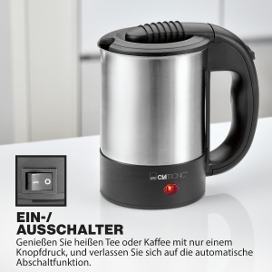 Kettle electric Clatronic WKR 3624, 0.5L, 1000W, inox, cu 2 cani - Img 3