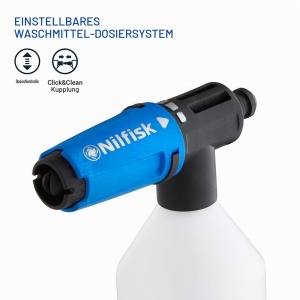 Kit de curatare auto Nilfisk - Super spumier, perie, duza auto si duza subcaroserie - Img 2