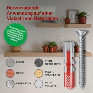 Kit de dibluri Fischer 544546 Duopower cu suruburi, 160 piese, diverse dimensiuni - Img 5