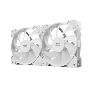 Kit de racire cu ventilatoare Mars Gaming MF-PWMX2, 2 ventilatoare de 120mm, alb - Img 6